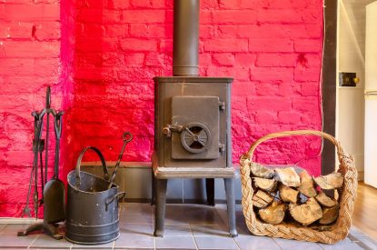 The fire place at White Cross Cottage, Devon