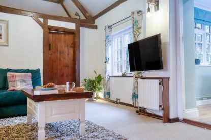 The living room at White Cross Cottage, Devon