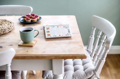 The dining table at White Cross Cottage, Devon