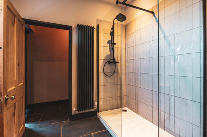 The shower at Padstone Farmhouse, Cornwall