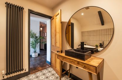 A bathroom at Padstone Farmhouse, Cornwall