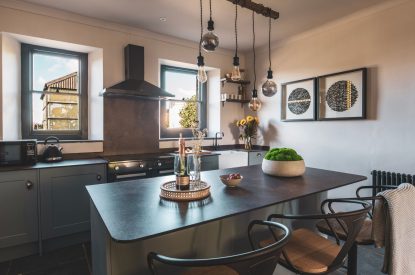The kitchen at Padstone Farmhouse, Cornwall