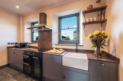 The kitchen at Padstone Farmhouse, Cornwall