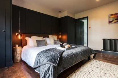 A double bedroom at Padstone Farmhouse, Cornwall