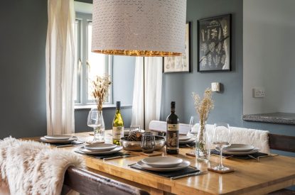 The dining table at Padstone Manor, Cornwall