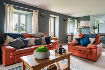 The living room at Padstone Manor, Cornwall