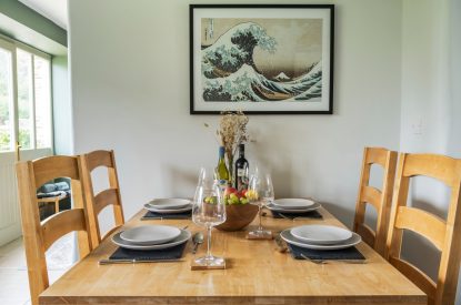 The dining table at The Mill, Cornwall