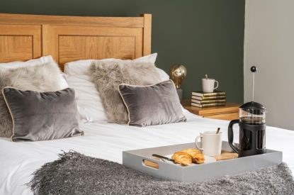 A double bedroom at The Mill, Cornwall