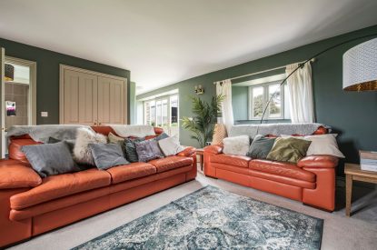 The living room at The Mill, Cornwall