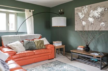 The living room at The Mill, Cornwall