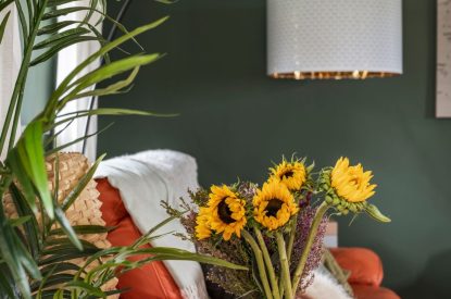 The living room at The Mill, Cornwall