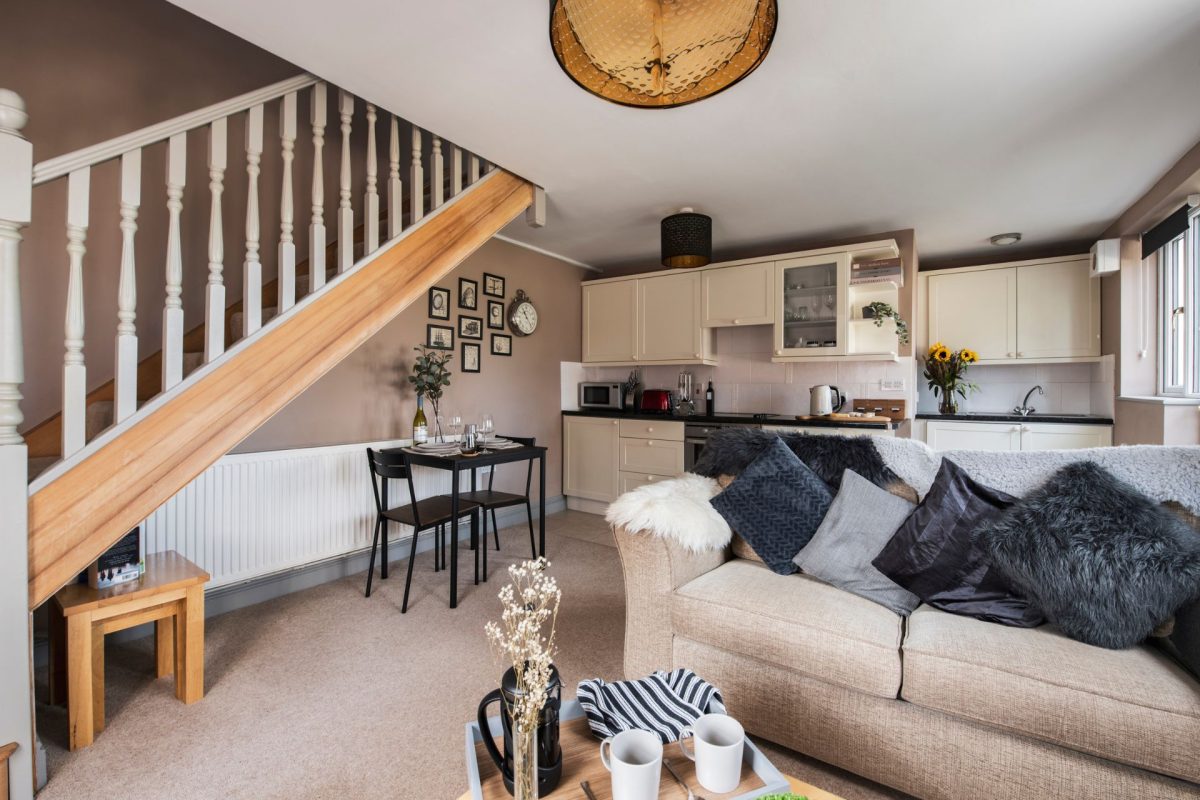 The living space at The Nooke, Cornwall