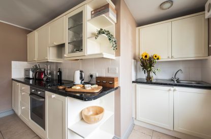 The kitchen at The Nooke, Cornwall