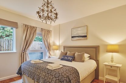 A bedroom at Ty Gwawr, Gower