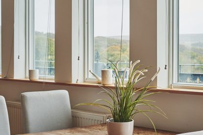 The dining table at Ty Seren, Gower
