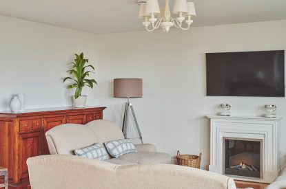 The living room at Ty Seren, Gower