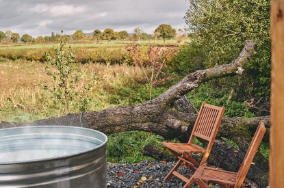 The hot tub at Big Sky Hideaway, Herefordshire