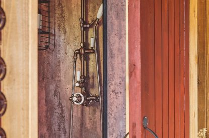 The shower at Big Sky Hideaway, Herefordshire