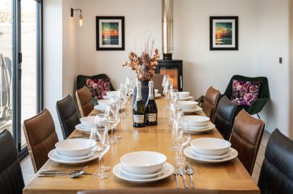The dining room at Porthleven View, Cornwall