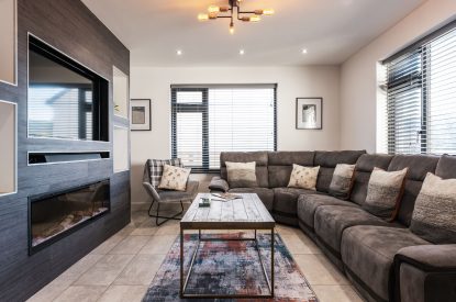 The living room at Porthleven View, Cornwall