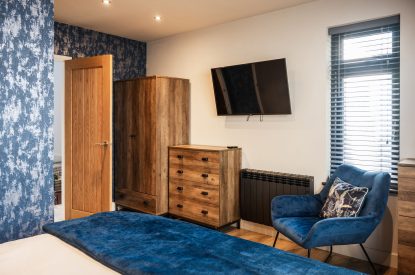 A double bedroom at Porthleven View, Cornwall