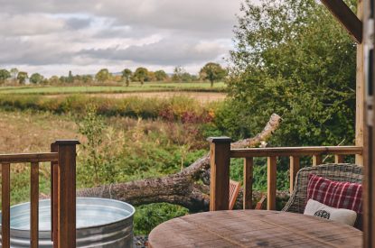 The hot tub at Big Sky Hideaway, Herefordshire