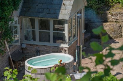 The hot tub at The Old Mill, Worcestershire