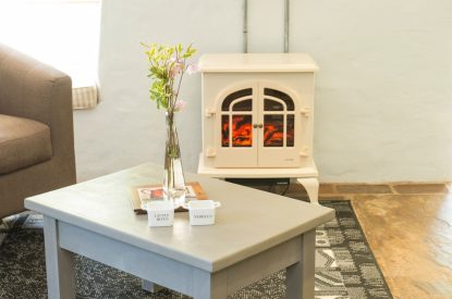 The log burner at The Old Mill, Worcestershire