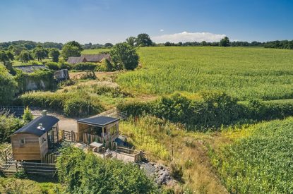 The countryside setting at Curious Calf, Herefordshire