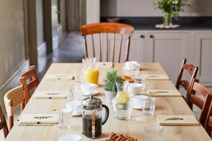 The dining table at Lakeside Manor, Cotswolds