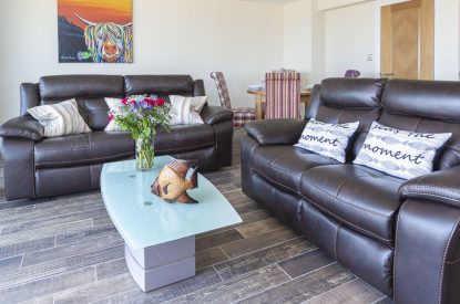 The living room at Beesands Vista, Devon