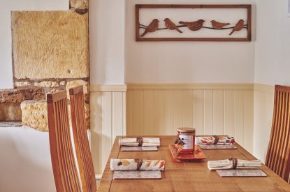 The dining table at Acorn Barn, Cotswolds