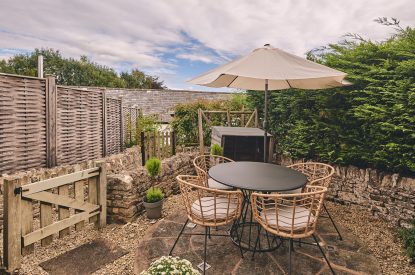 The outdoor seating area at Acorn Barn, Cotswolds