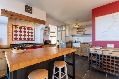 The kitchen at Millook View Farmhouse, Cornwall
