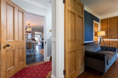 The living room at Millook View Farmhouse, Cornwall