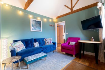 The living room at Woodbury Cottage, Devon
