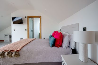 A bedroom at Ty Alwyn, Llyn Peninsula