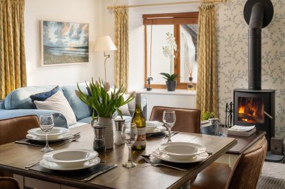 The dining table at Cuckoo Cottage, Devon