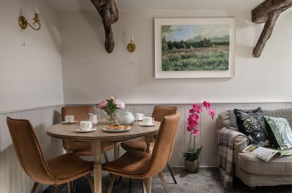The dining area at Rosefinch Cottage, Devon