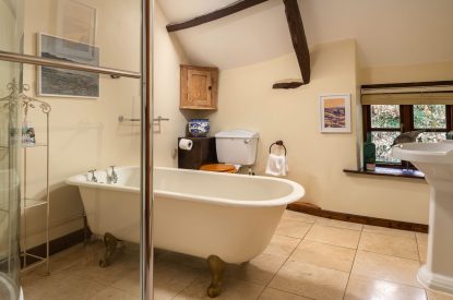 A bathroom at Partridge House, Devon