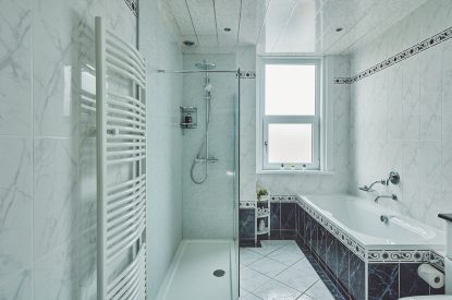 A bathroom at Hollie Cottage, Lancashire