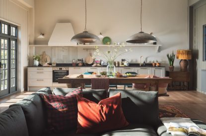 The living space at Redbrick Loft, Devon
