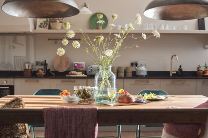 The dining table at Redbrick Loft, Devon