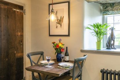 The dining room at Blossom Cottage, Somerset