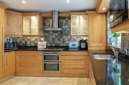 The kitchen at 1 Afon y Felin, Llyn Peninsula