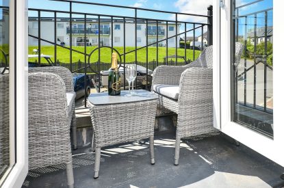 A balcony at 1 Afon y Felin, Llyn Peninsula