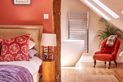 A bedroom at Hollington Barns, Peak District