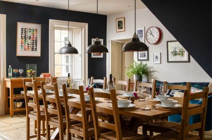 The dining room at Flax Manor, Somerset