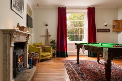 The games room at Flax Manor, Somerset