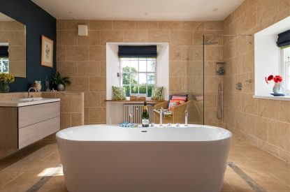 A free standing bath at Flax Manor, Somerset